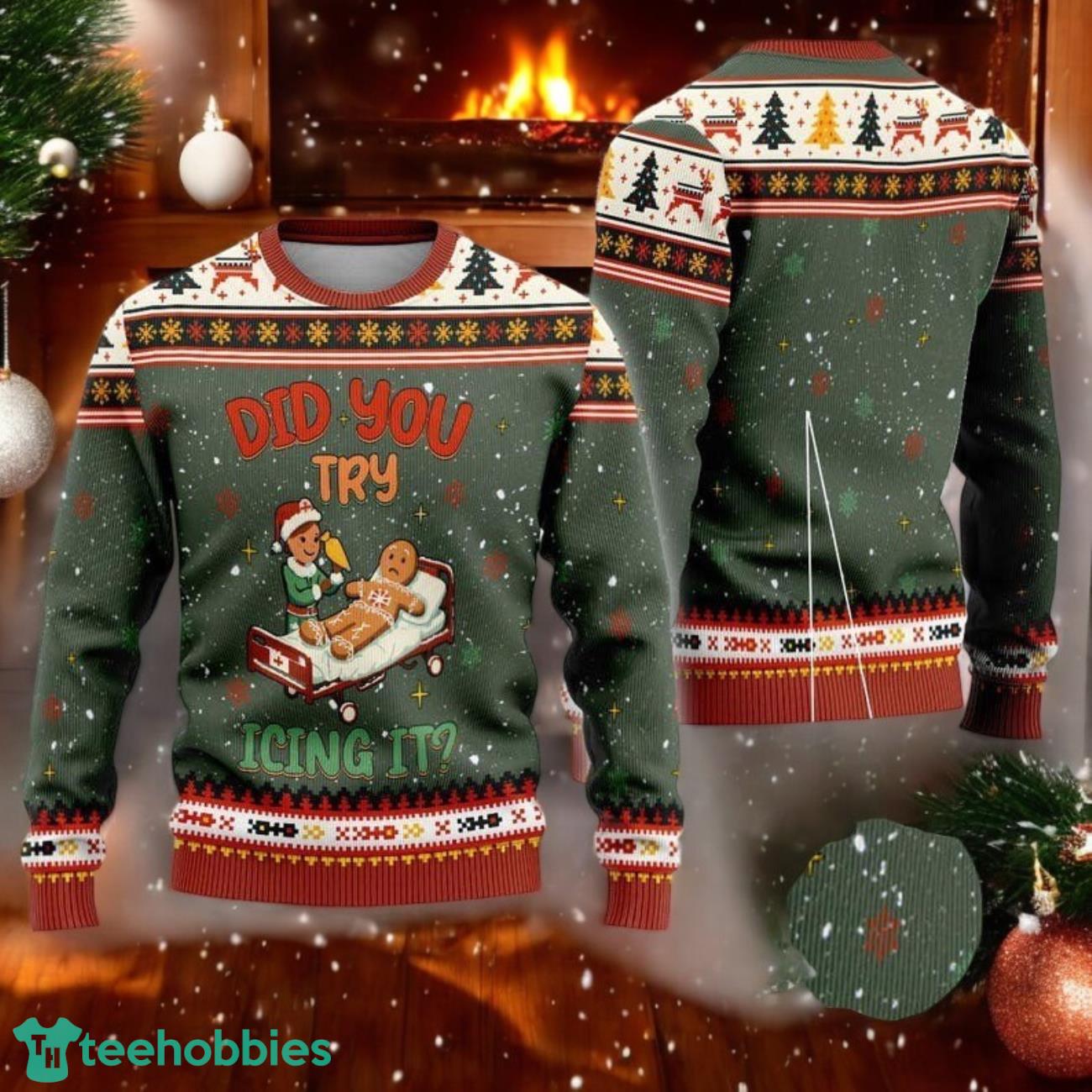 Did You Try Icing It Ugly Christmas Sweater Gingerbread Xmas