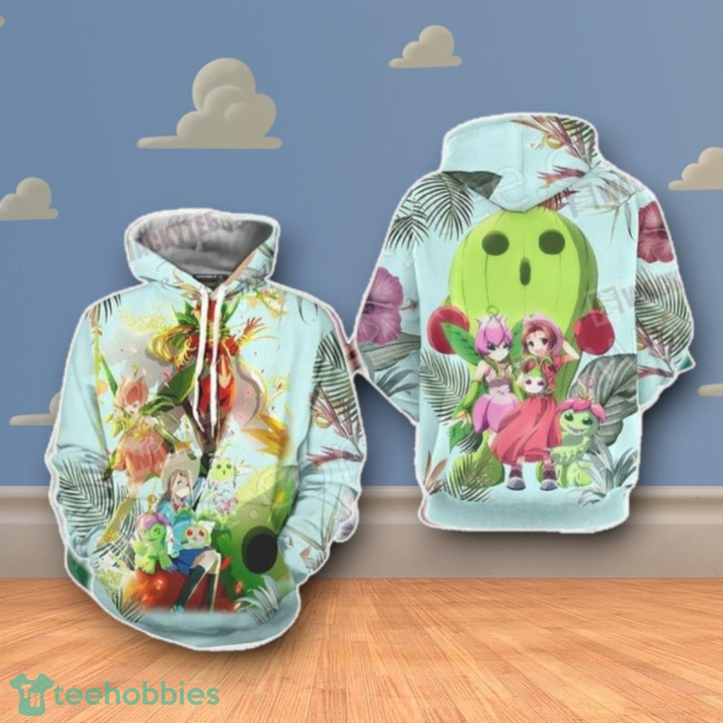 Digimon Palmon Evolution Line 3D Hoodie Impressive Gift