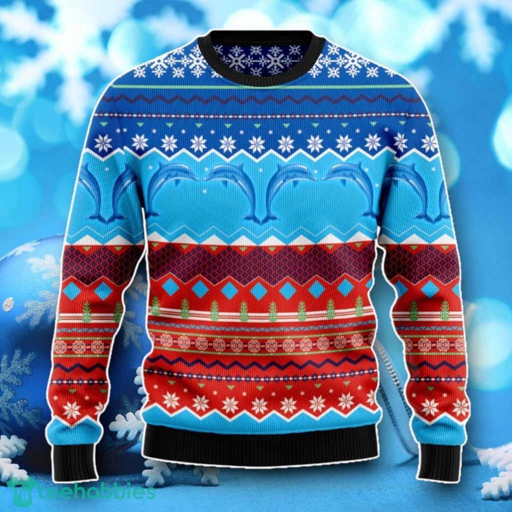 Dolphin Lover Ugly Christmas Sweater Unique Gift