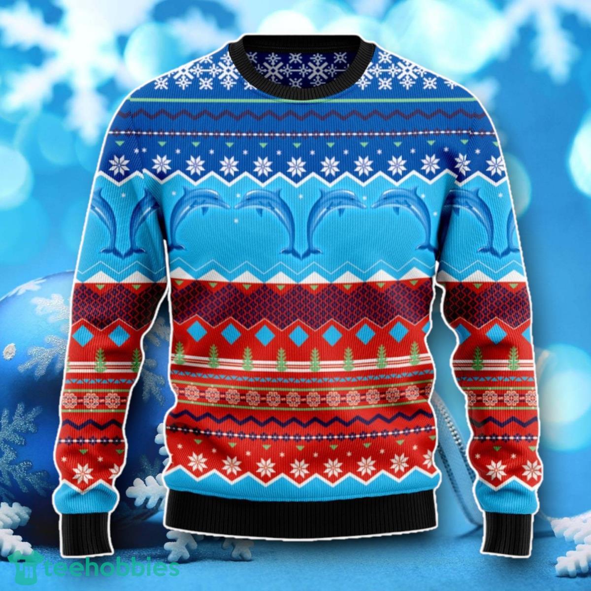 Dolphin Lover Ugly Christmas Sweater Unique Gift