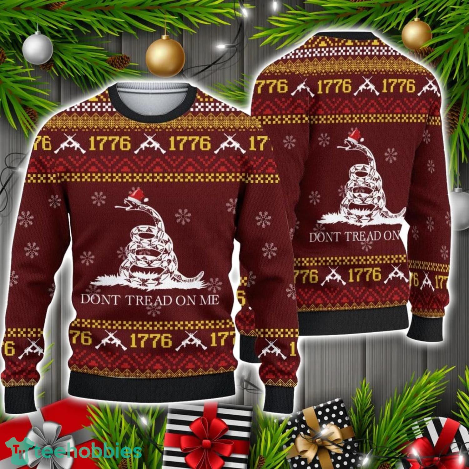 Dont Tread On Me All Over Printed Ugly Christmas Sweater Christmas Holiday Gift