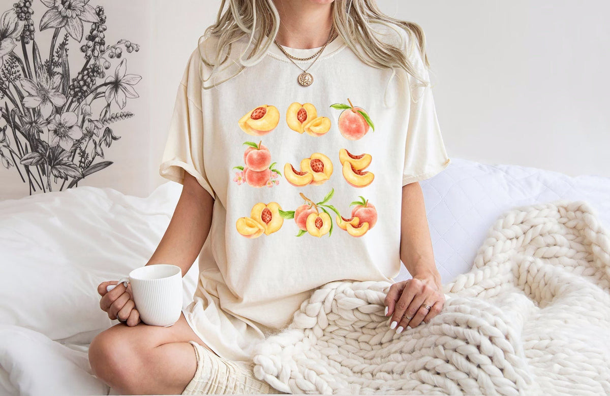 Comfort Colors Peach Vintage Frui Frui Boho Fruit Tee Peach Peach