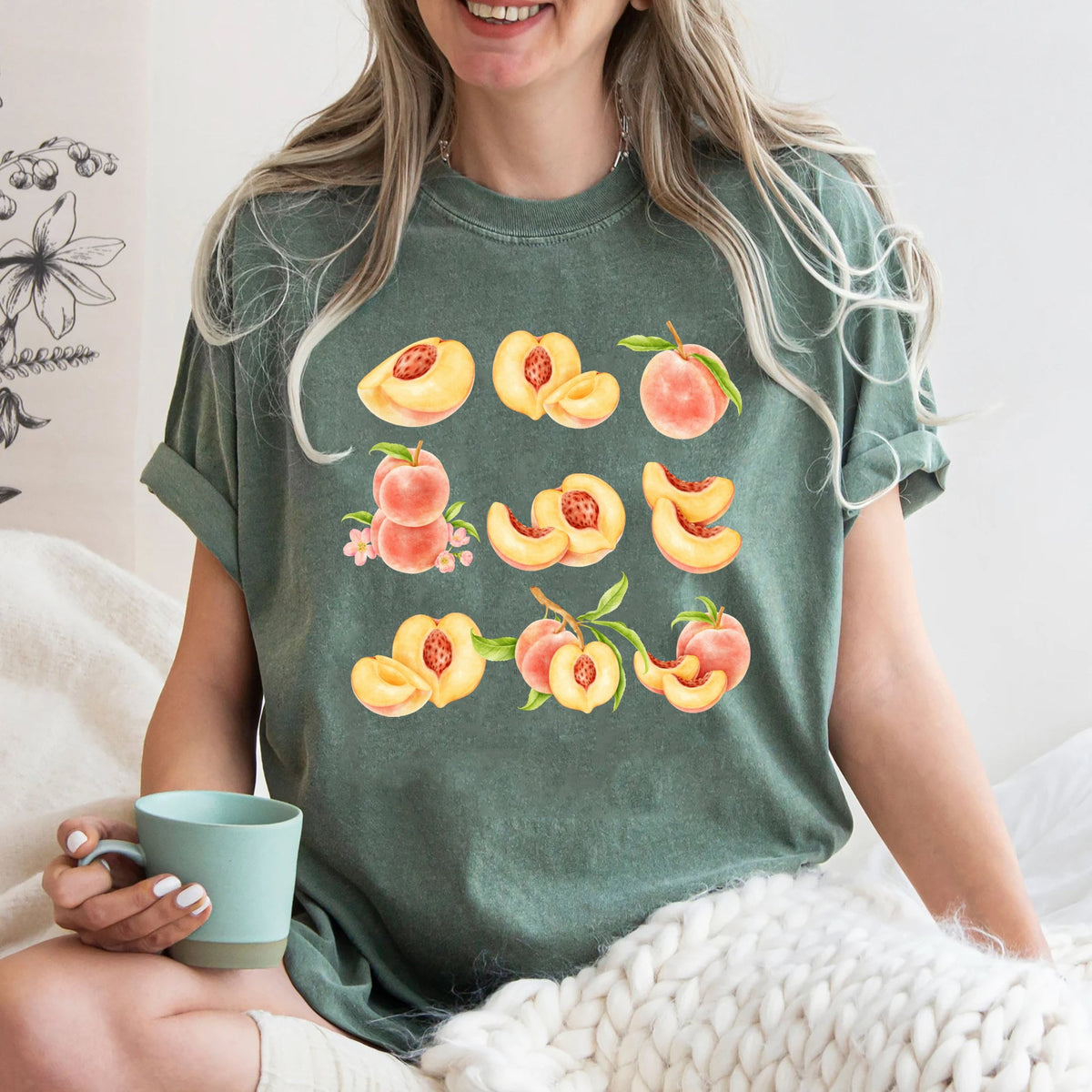 Comfort Colors Peach Vintage Frui Frui Boho Fruit Tee Peach Peach