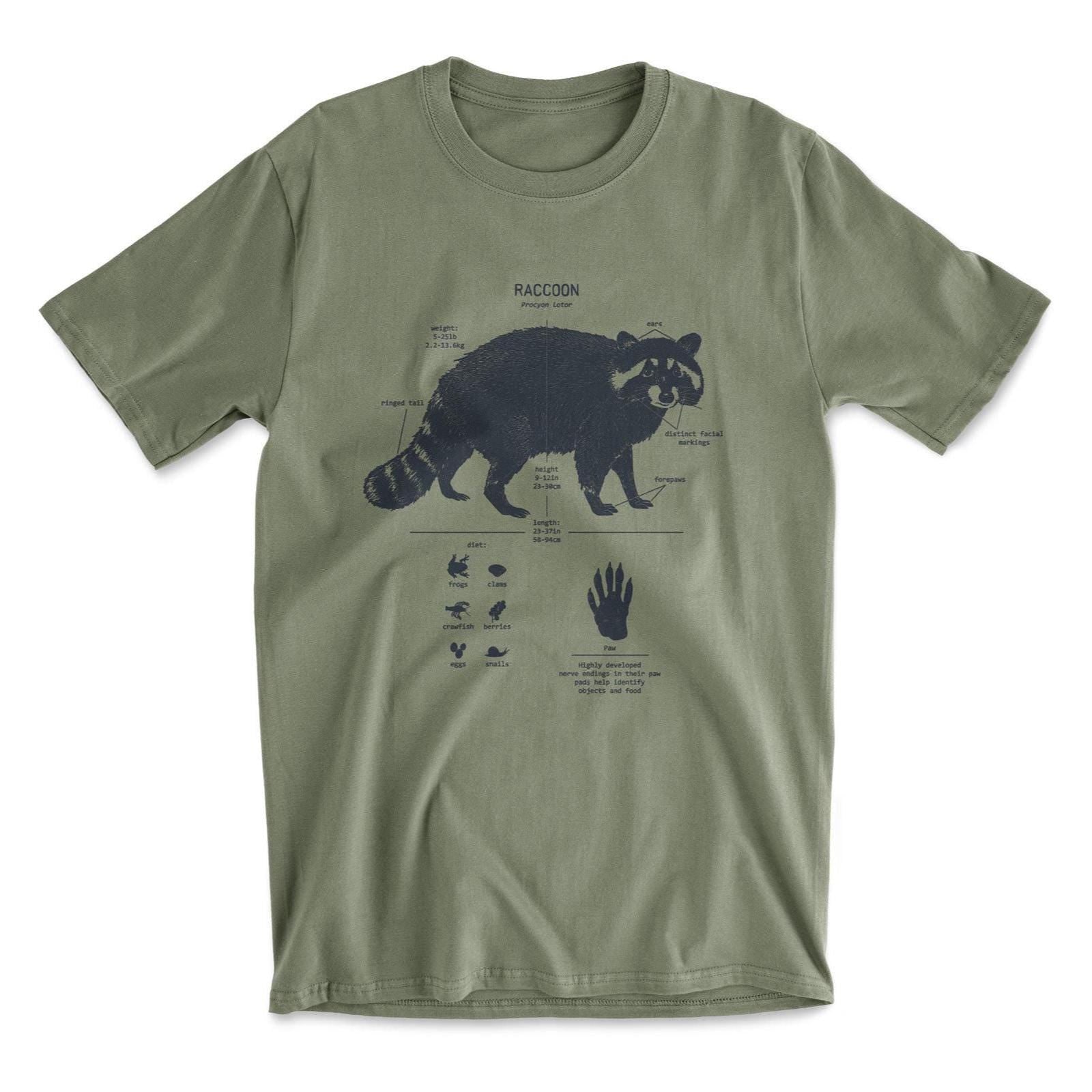Raccoon Anatomy Hand Drawn Screen Printed Unisex