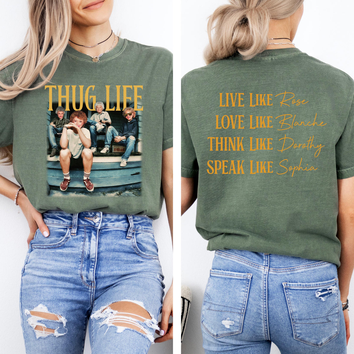 Golden Sided Thug Life Golden Fan Golden Lover 80s Tv Sitcom Tee Golden Club Movie