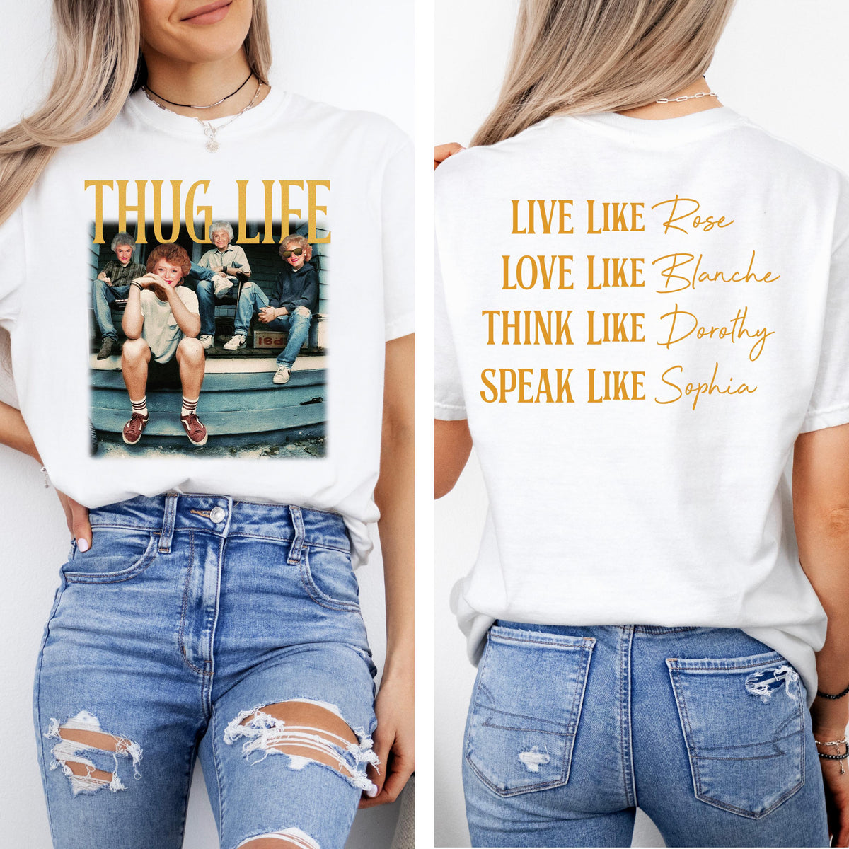 Golden Sided Thug Life Golden Fan Golden Lover 80s Tv Sitcom Tee Golden Club Movie
