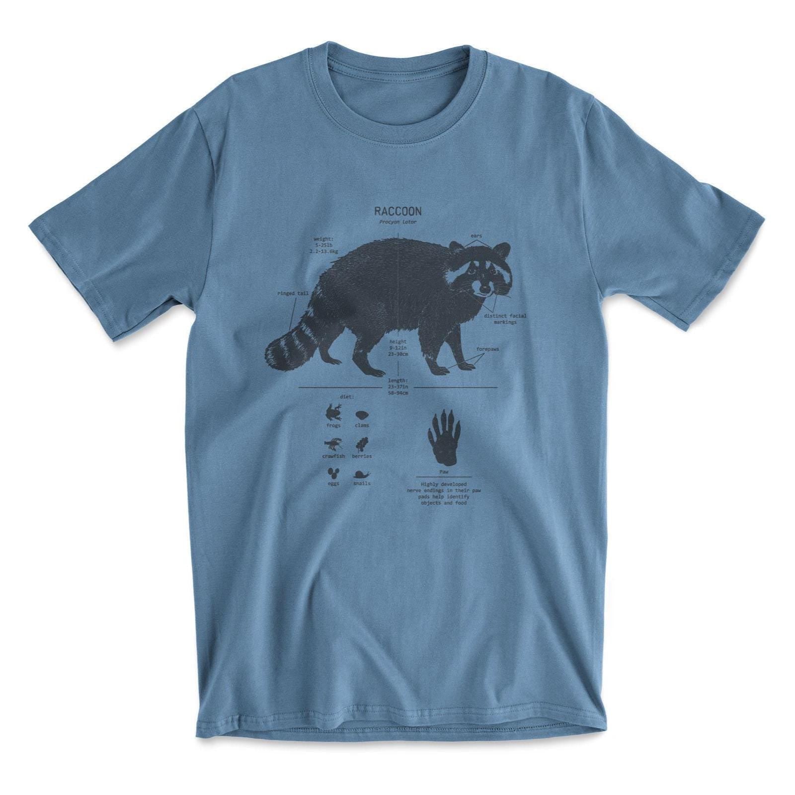 Raccoon Anatomy Hand Drawn Screen Printed Unisex