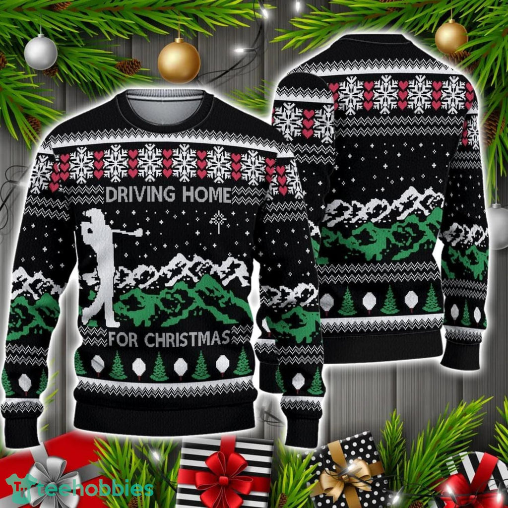 Driving Home for Christmas Golf Ugly Knitted Christmas Sweater Christmas Holiday Gift