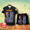 Dunkin Donuts USA Flag Aloha Summer Beach Combo Hawaiian Shirt & Shorts For Men Women