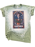 The Plant Lady - Skeleton Tarot Card Bleached Tee Unisex , , , Long Sleeve Tee