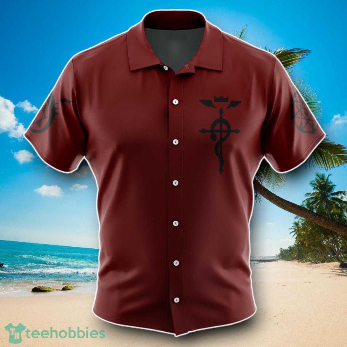 Edward V2 Fullmetal Alchemist Men’s Short Sleeve Button Up Hawaiian Shirt Impressive Gift