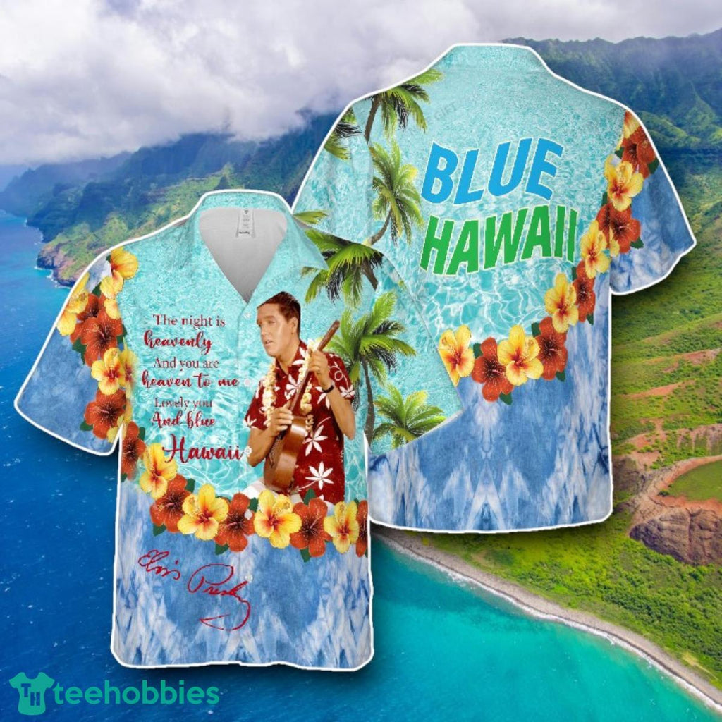 Elvis Presley Blue Hawaiian Shirt Style Gift For Men And Women