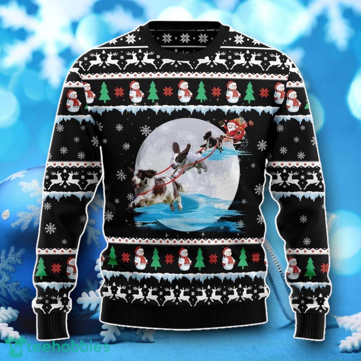 English Springer Spaniel Santa Ugly Christmas Sweater Unique Gift