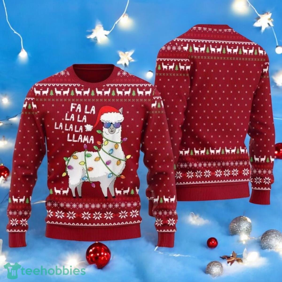 Fa La La Llama Christmas Ugly Sweater Llama Xmas Sweater Merry And Bright Ugly All Over Print 3D Sweater