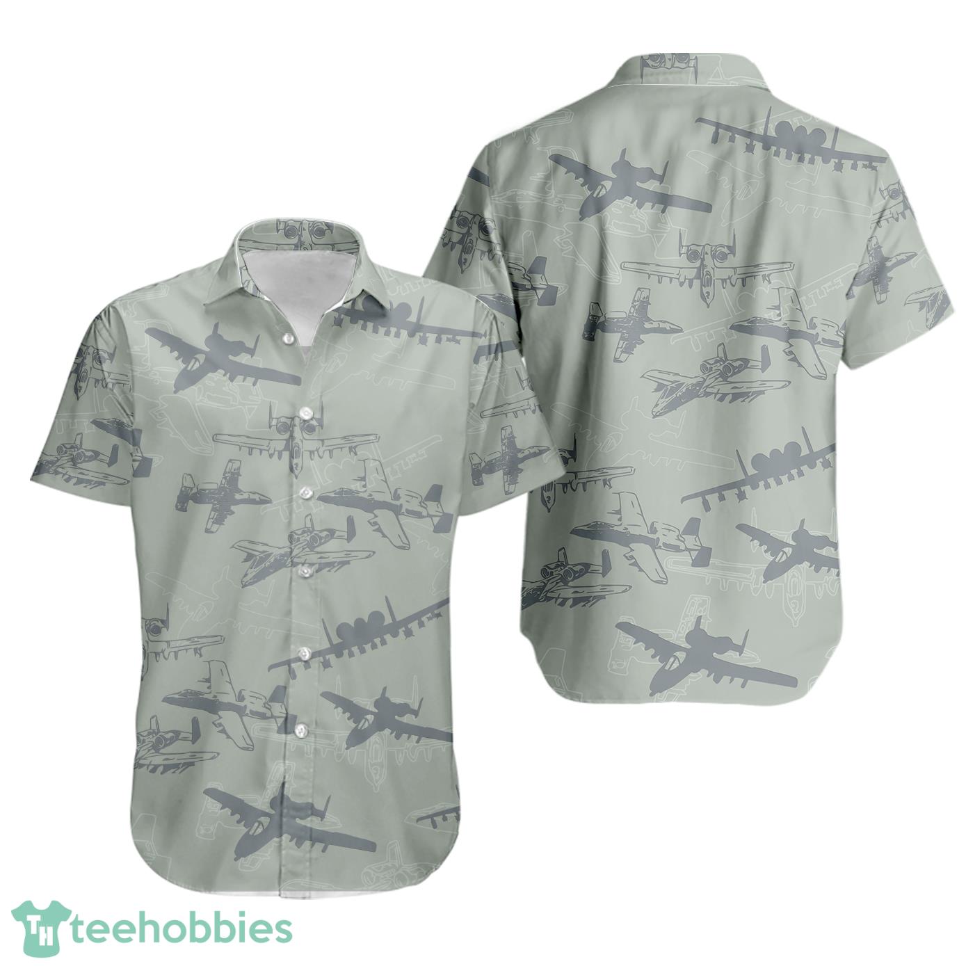 Fairchild Republic A-10 Warthog Thunderbolt II Silhouette US Air Force Hawaiian Shirt