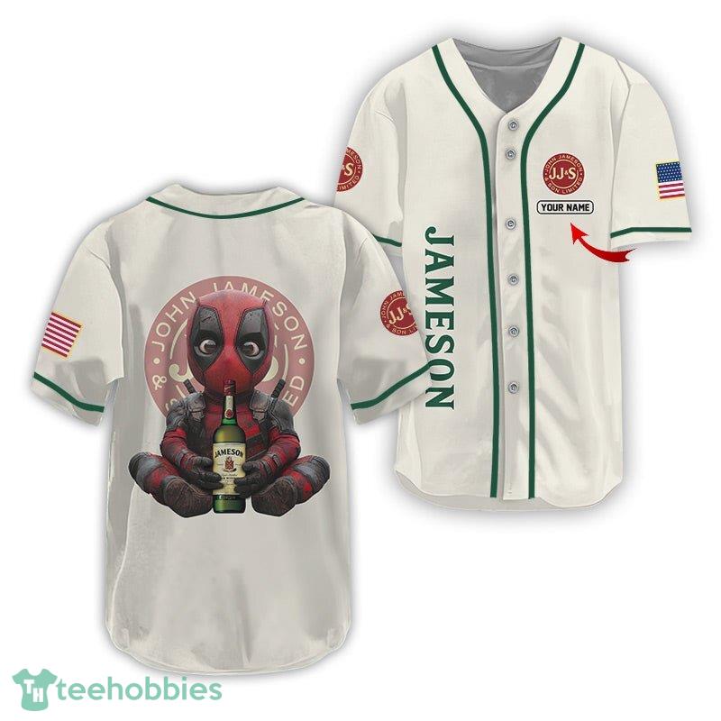 Fans Personalized Jameson Time with Deadpool Button Jersey For Men Women
