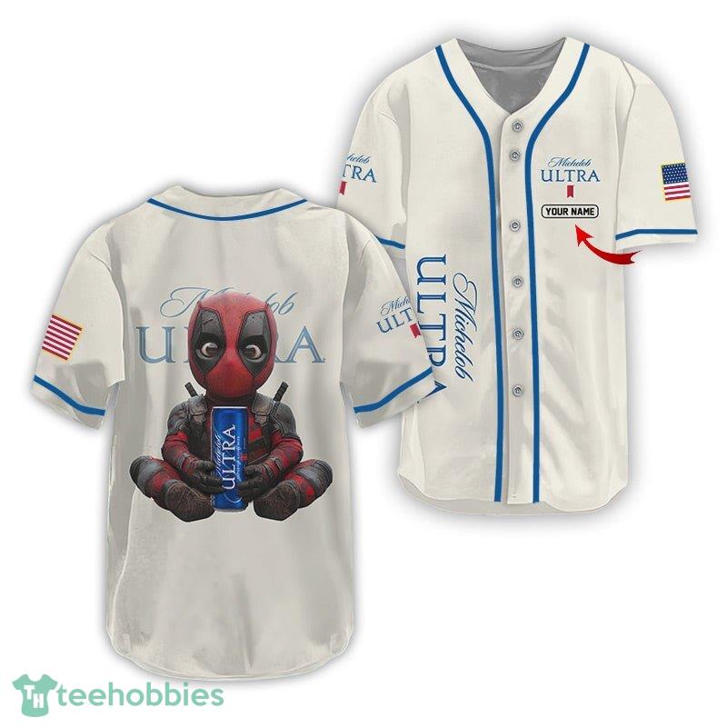 Fans Personalized Michelob Ultra Time with Deadpool Baseball Jersey Gift Fans