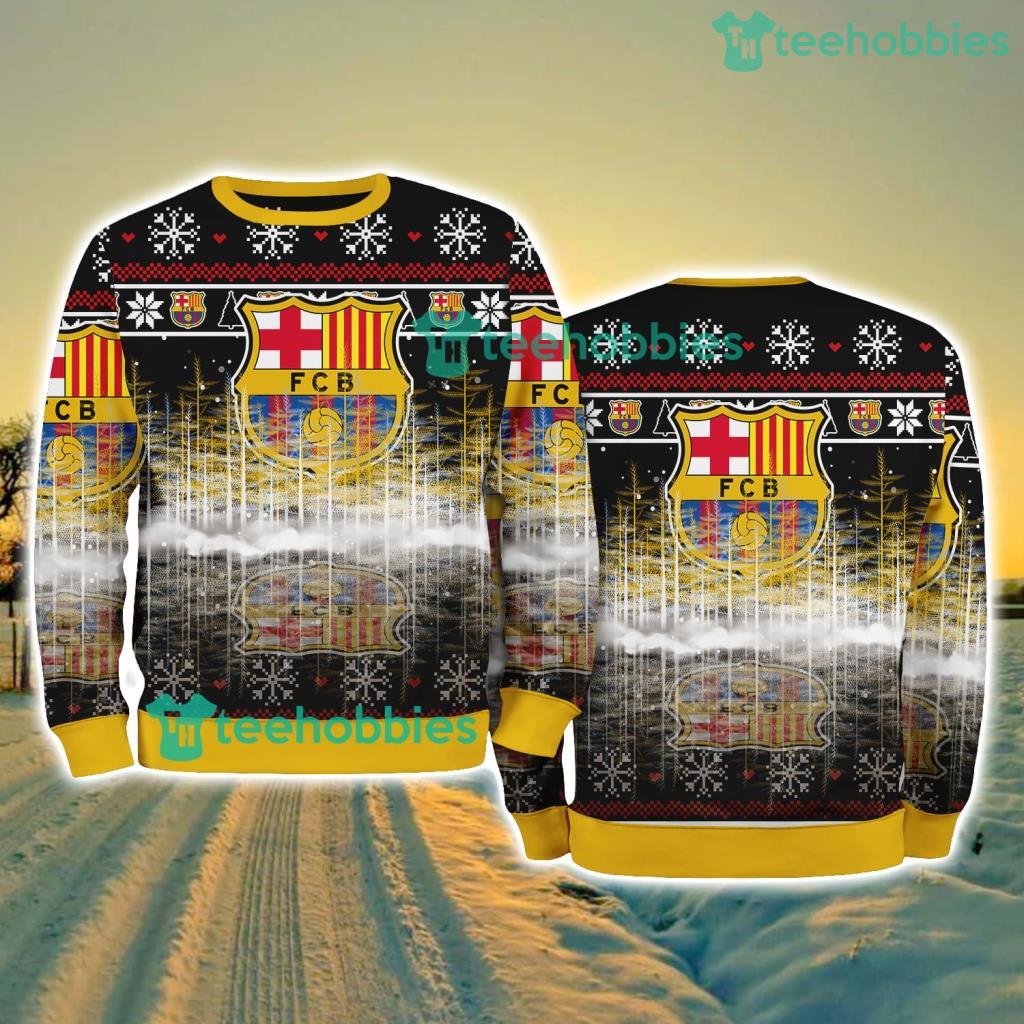 FC Barcelona Pine Christmas Ugly Sweater New Style Best Gift For Fans