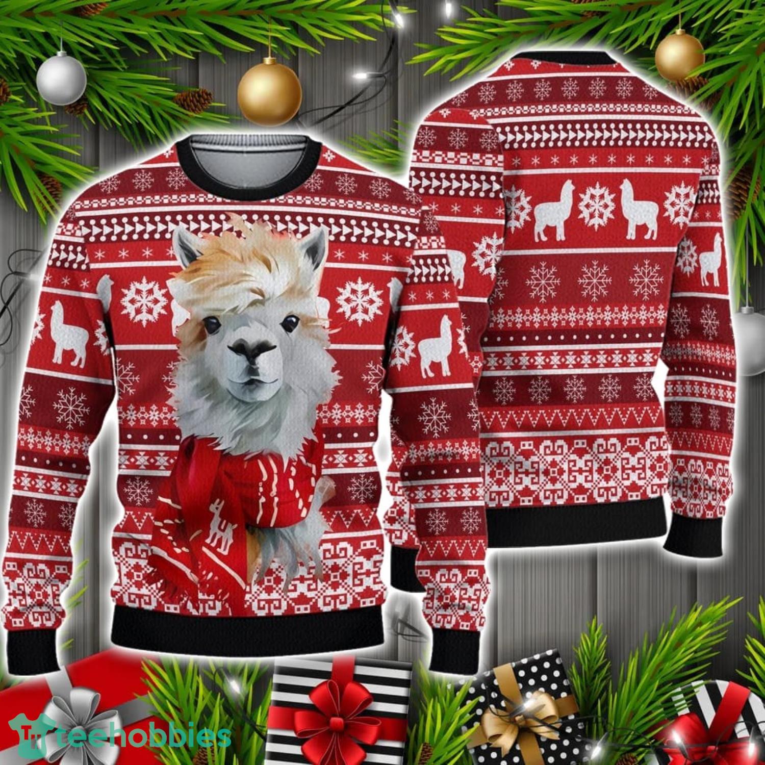 Festive Llama Xmas Christmas Sweater Christmas Holiday Gift