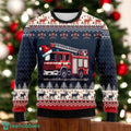 Fire Truck Christmas Sweater Funny Firefighter Ugly Xmas