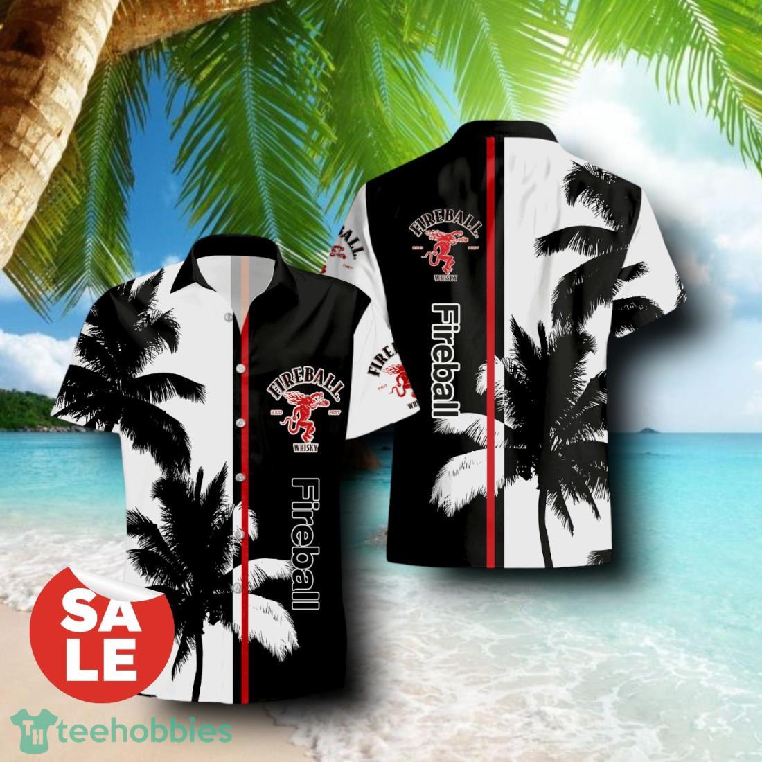 Fireball Cinnamon Whisky Palm Tree Combo Hawaiian Shirt & Shorts For Men Women