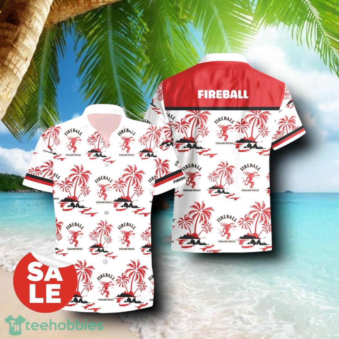 Fireball Cinnamon Whisky Summer Beach Combo Hawaiian Shirt & Shorts For Men Women