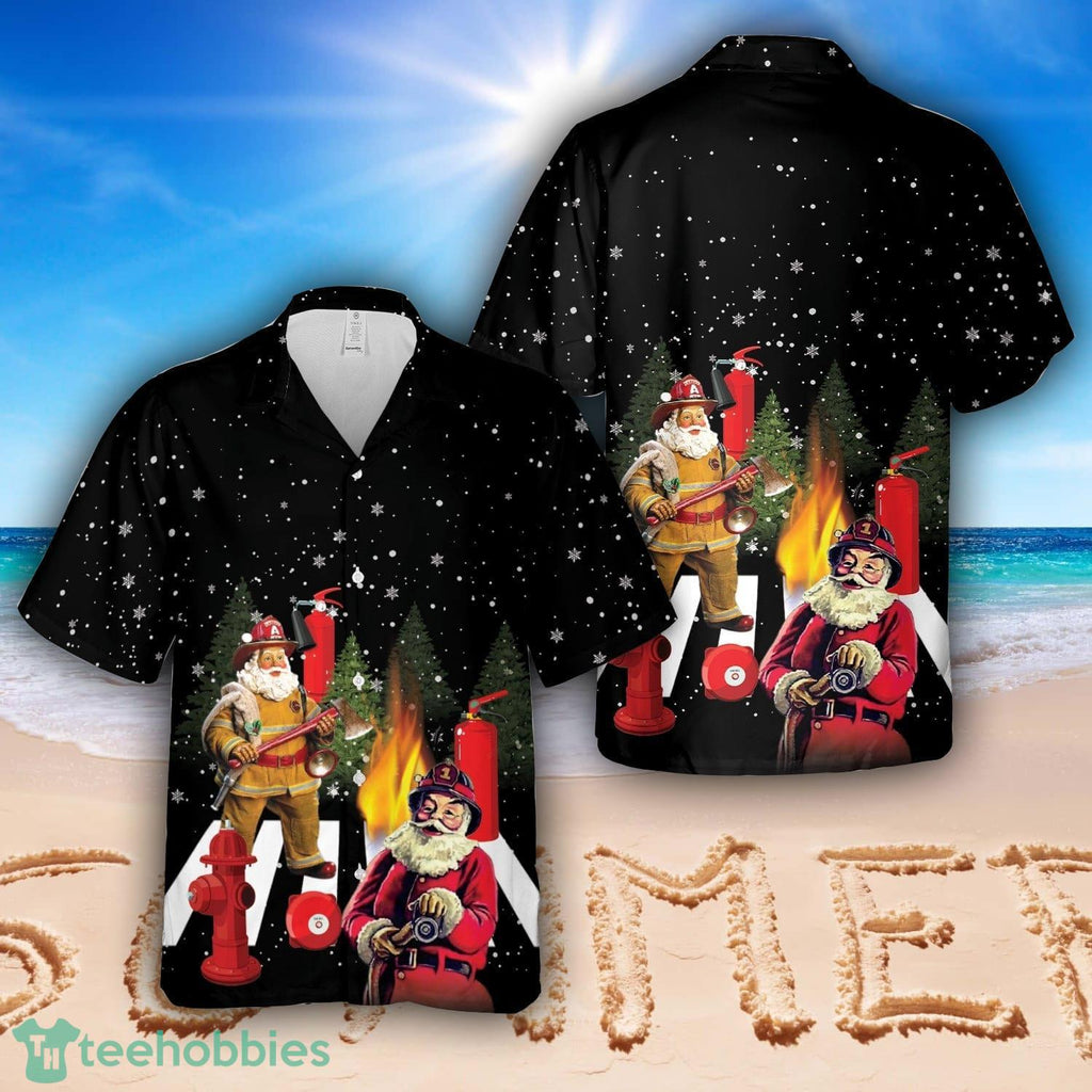 Firefighter Fire Truck Christmas Hawaiian Shirt Aloha Beach Shirt