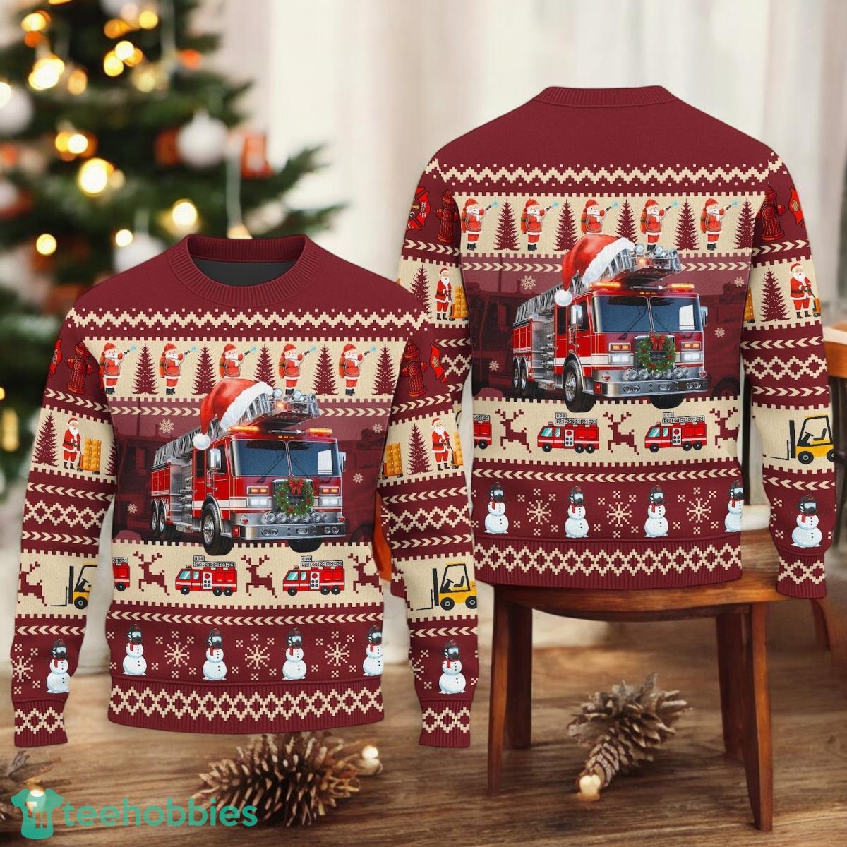 Firefighter Ugly Christmas Sweater Firefighter Jobs Christmas Ugly Sweater
