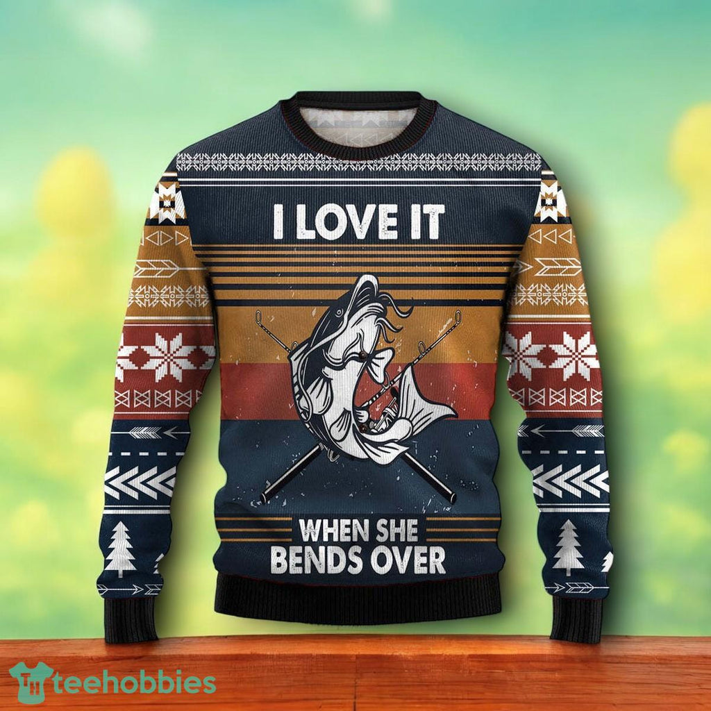 Fishing I Love It Xmas Christmas Gift For Fisher Lover Ugly Christmas Sweater For Men Women