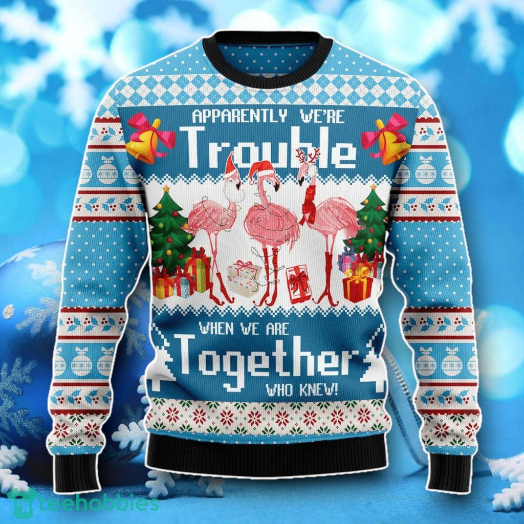 Flamingo Christmas Pattern Ugly Christmas Sweater Unique Gift