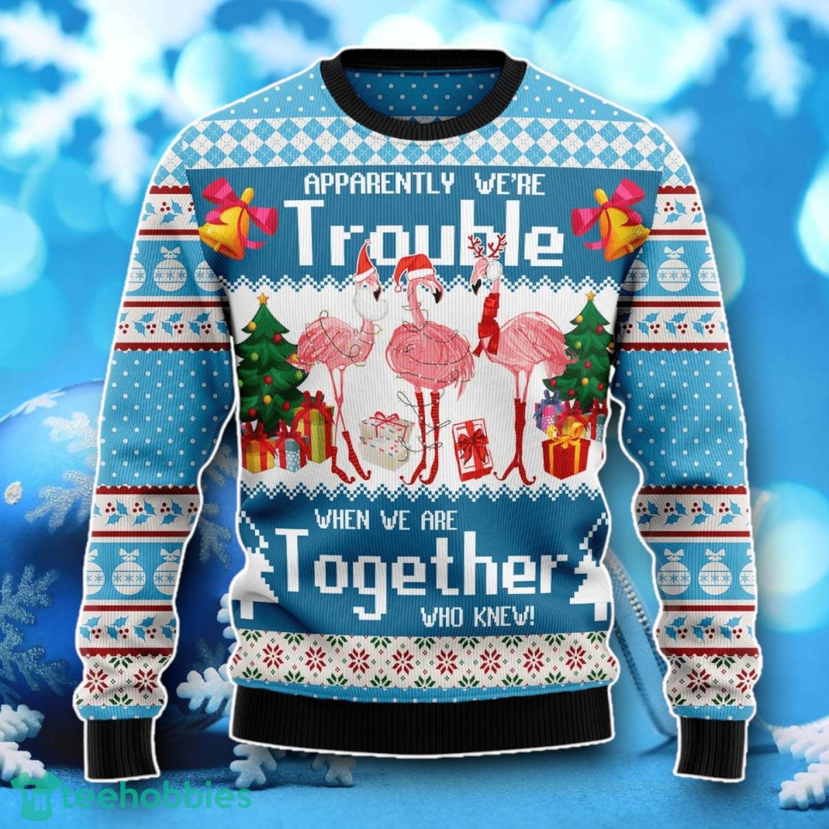 Flamingo Christmas Pattern Ugly Christmas Sweater Unique Gift