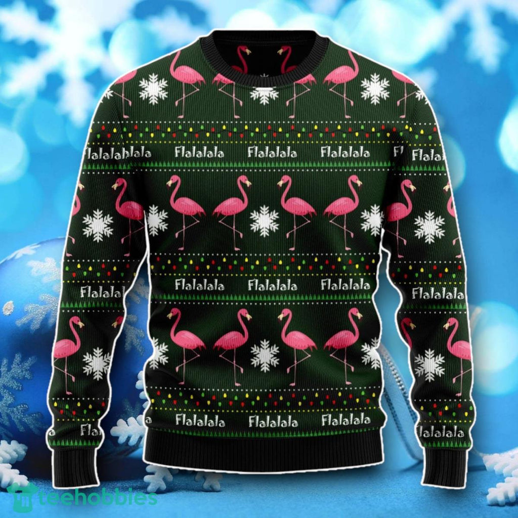 Flamingo Flalala Ugly Christmas Sweater Unique Gift