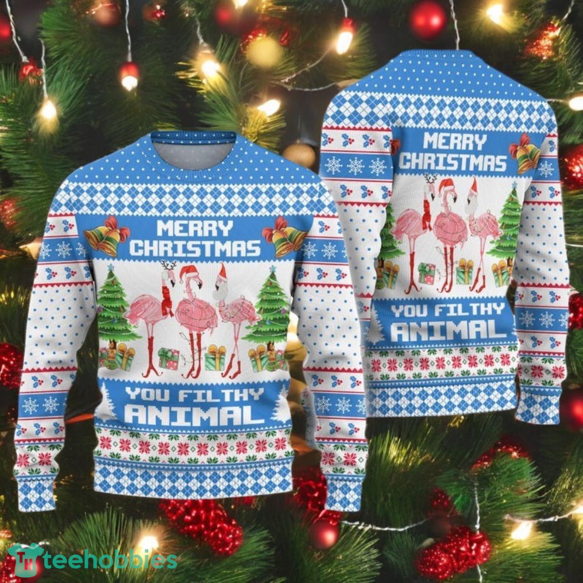 Flamingo Ugly Christmas Sweater Merry Christmas Bird Xmas Sweater