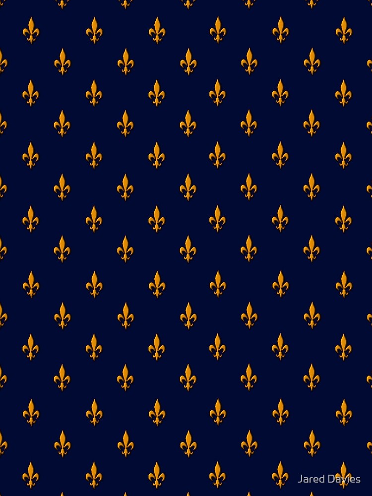 Blue & Orange Fleur-de-Lis Pattern by Jared Davies