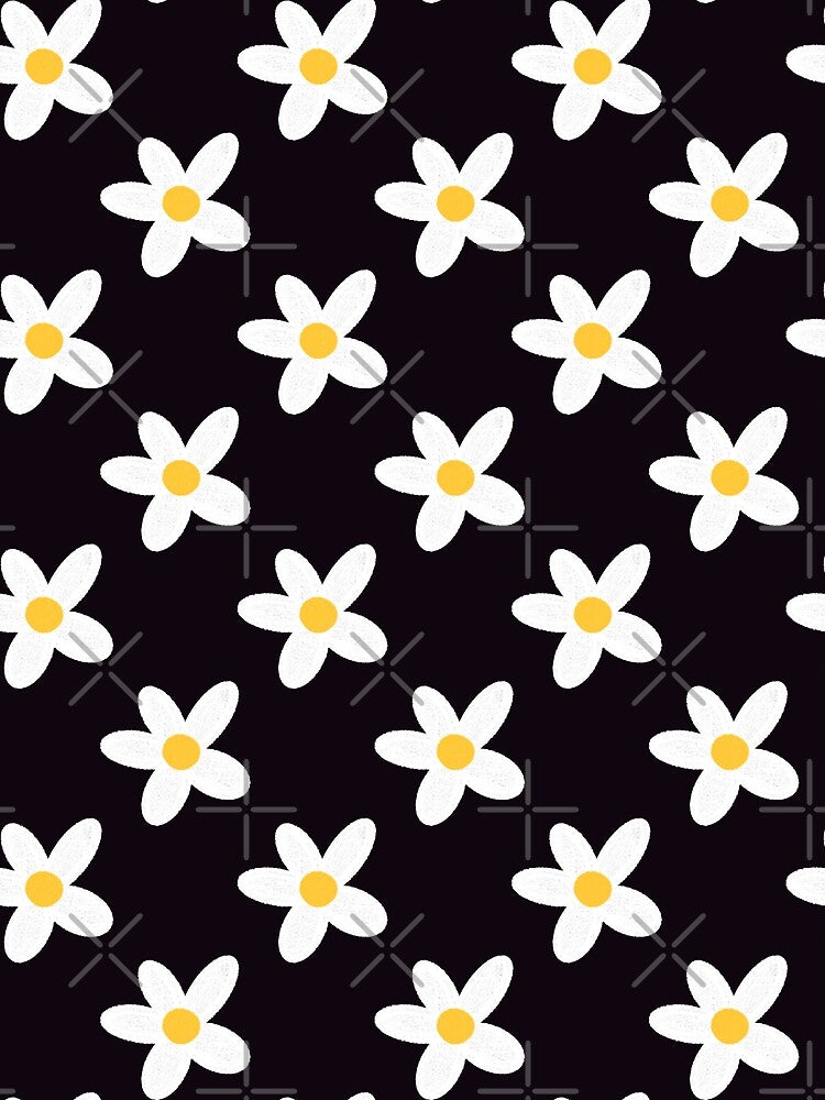 Cute and Simple Flower (Black Background) by KharaFox Design