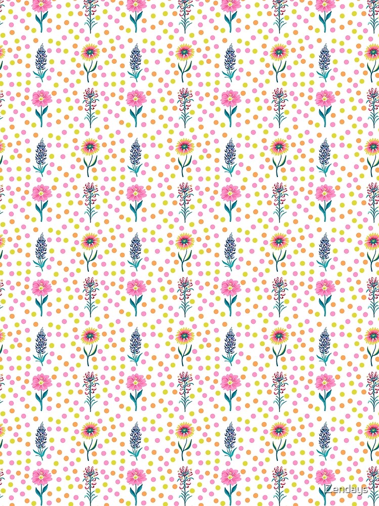 Texas wildflowers. Bluebonnets, Indian paints, evening primrose, and firewheels. by Zendays