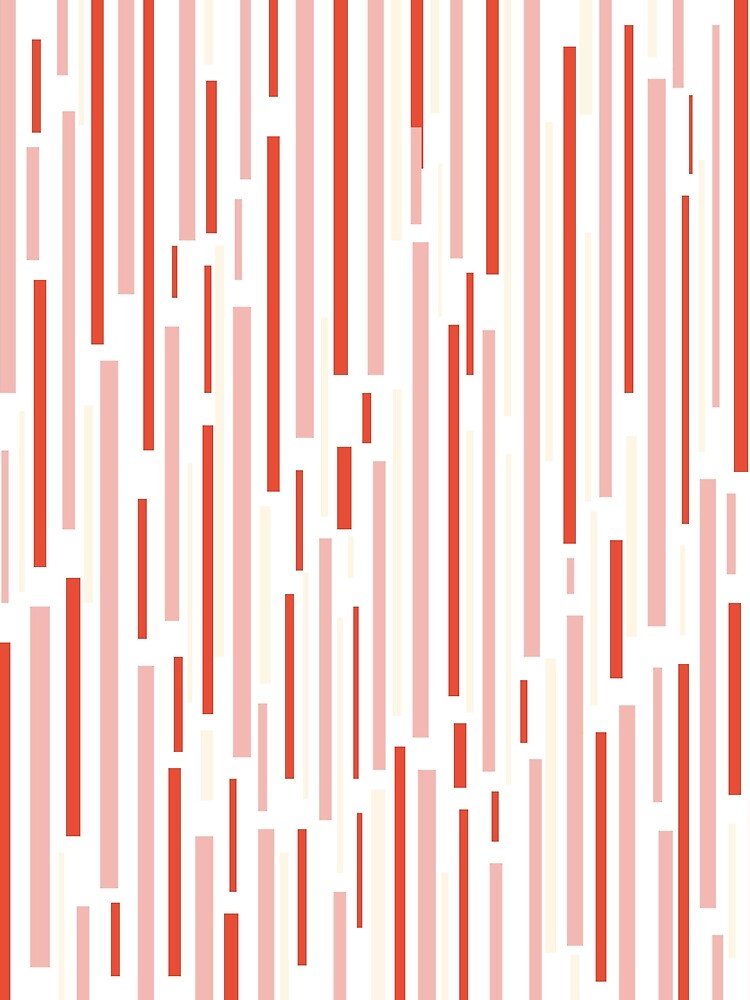 Leitungen Cheerful Line Pattern in Pink, Red, Cream, and White by kierkegaard