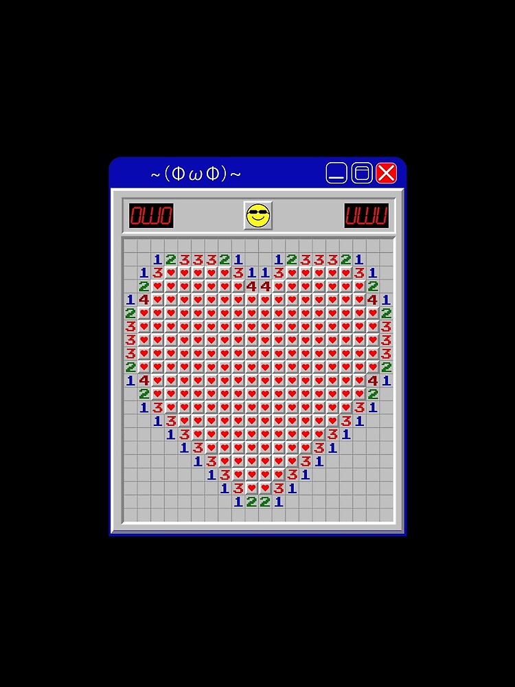 Retro Y2K Heart Minesweeper Inspired Cute by Dr-Faustus