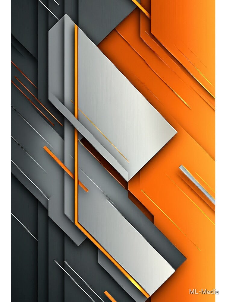 Abstract Geometric Background: Orange, Gray, and Black Intersecting Shapes. by ML-Media