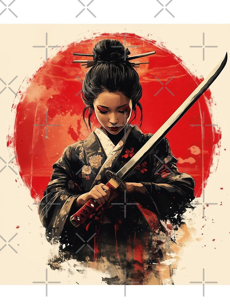 Geisha Warrior Girl with Katana by FujiMemories