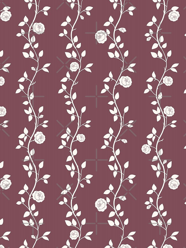 Dusty Rose Wildflower Vine Pattern by Little Wimbly