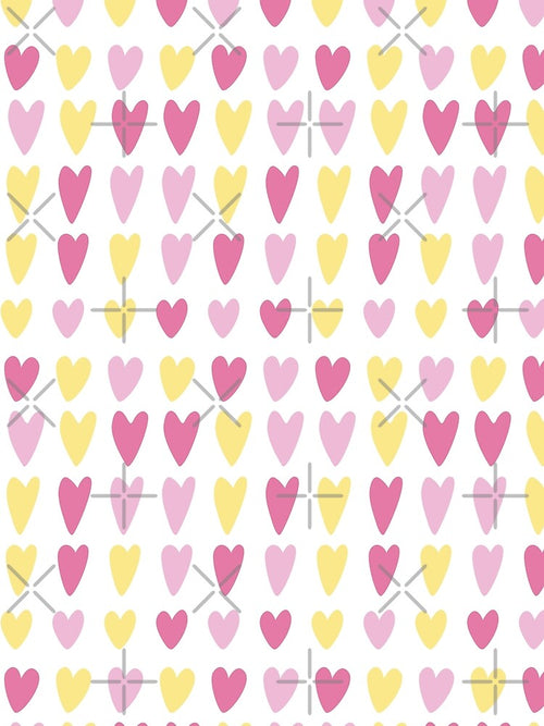 90s 2000s y2k cute heart pattern hot pink yellow pastel by blomastudios