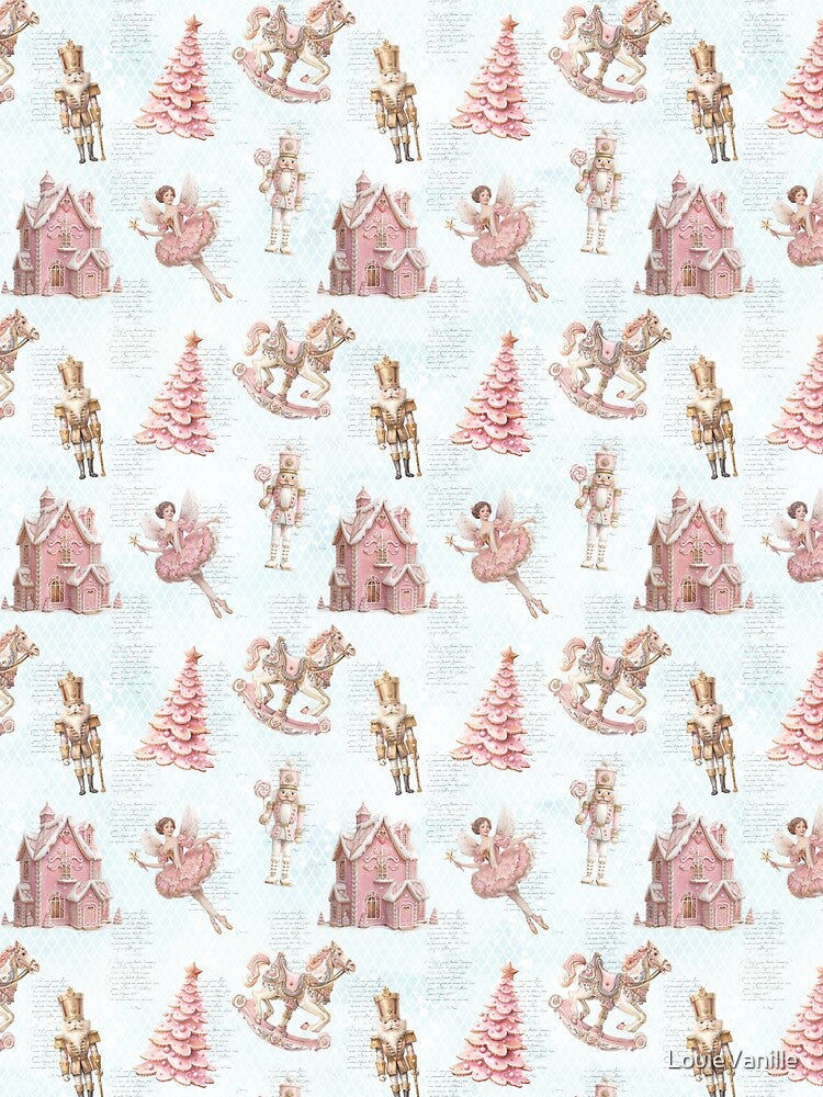 Pink and Blue Christmas Pattern by LouieVanille