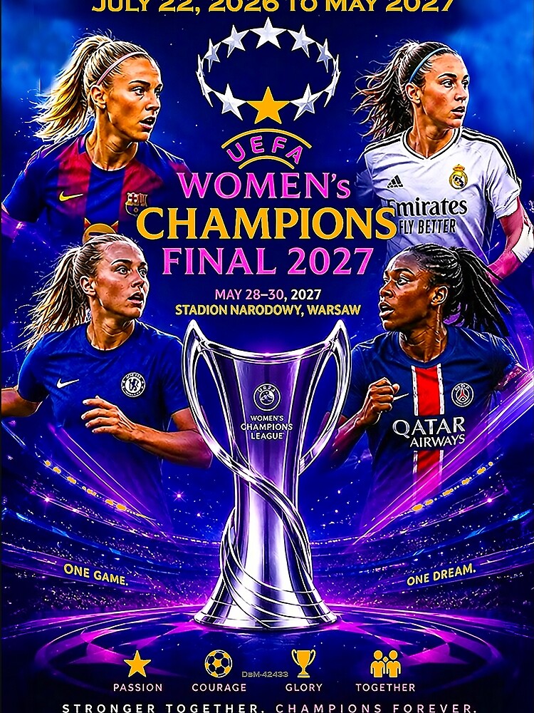UEFA Women's Championship Season - July 22, 2026 to June 30, 2027 by DBM Photo Art 1 Unisex , , , Long Sleeve Tee
