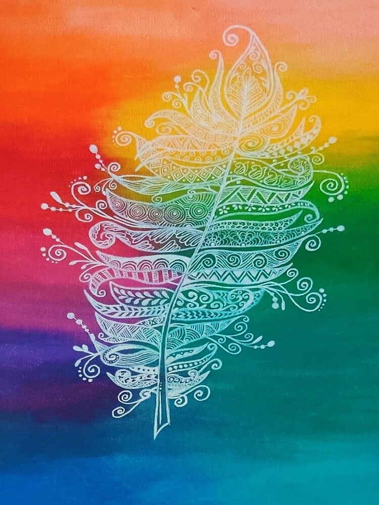 Colorful zen feather by Pooja-Alva