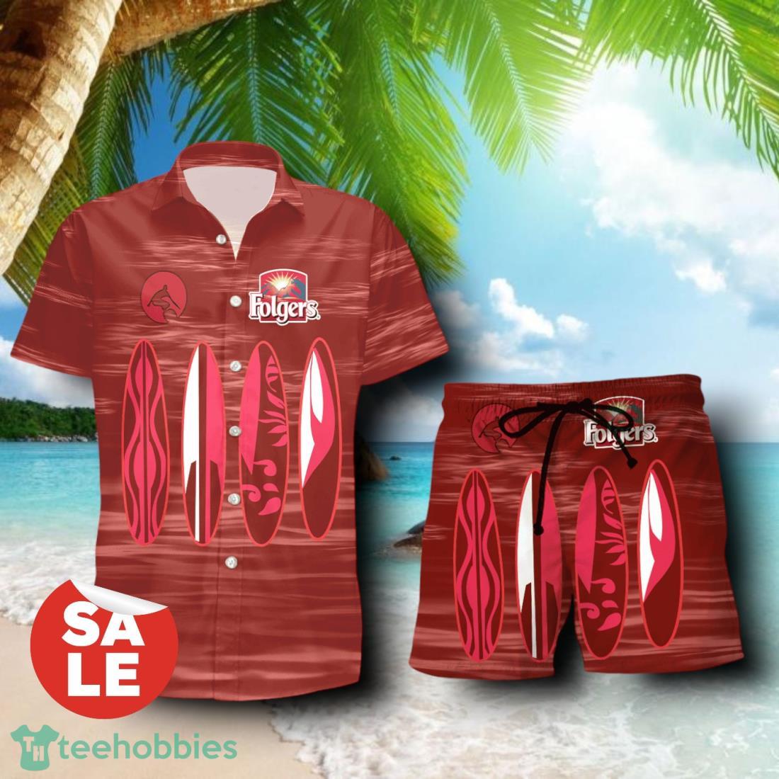 Folgers Surfboard Combo Hawaiian Shirt & Shorts For Men Women