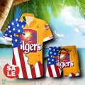 Folgers USA Flag Aloha Summer Beach Combo Hawaiian Shirt & Shorts For Men Women