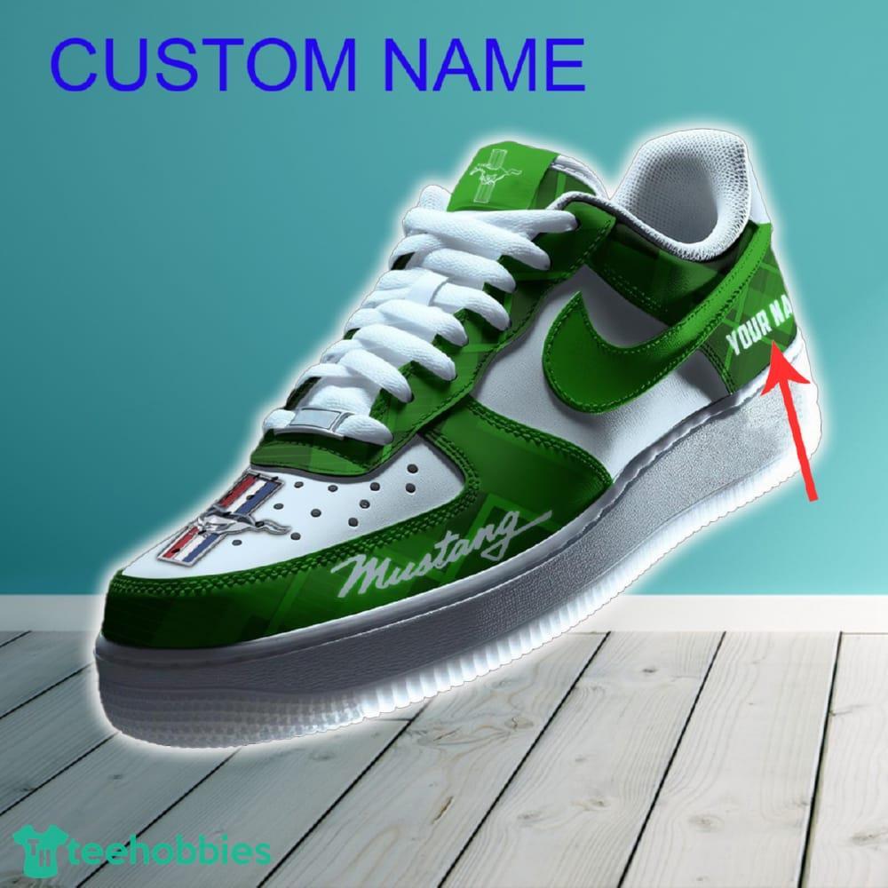 Ford Mustang Car Air Force 1 Shoes Green Color For Men Women Custom Name Gift For Fans