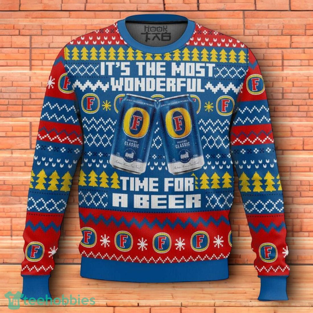 Fosters UK Beer Ugly Christmas Sweater 3D Design For Men Women