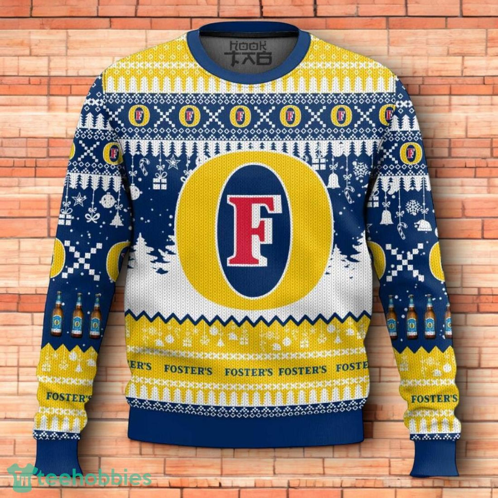 Fosters United Kingdom Beer Ugly Christmas Sweater 3D Design For Men Women